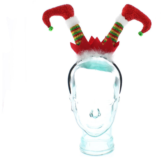 Elf Legs Red Christmas Headband