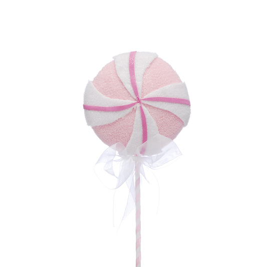 Pink and White Lollipop Christmas Stem Decoration 33cm