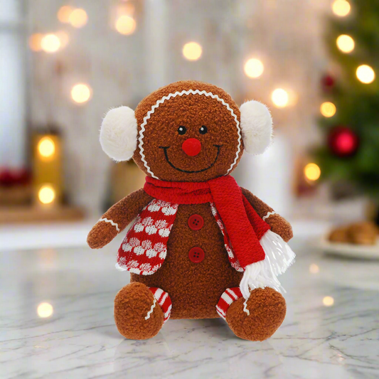 Sitting Fabric Gingerbread Man Christmas Decoration