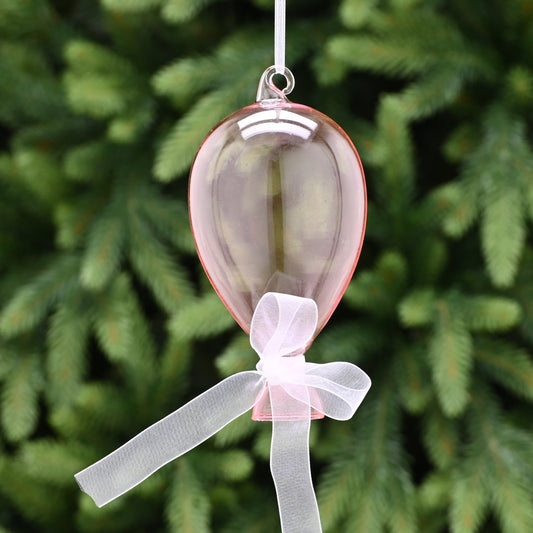 Pink Glass Balloon Hanging Christmas Tree Decoration