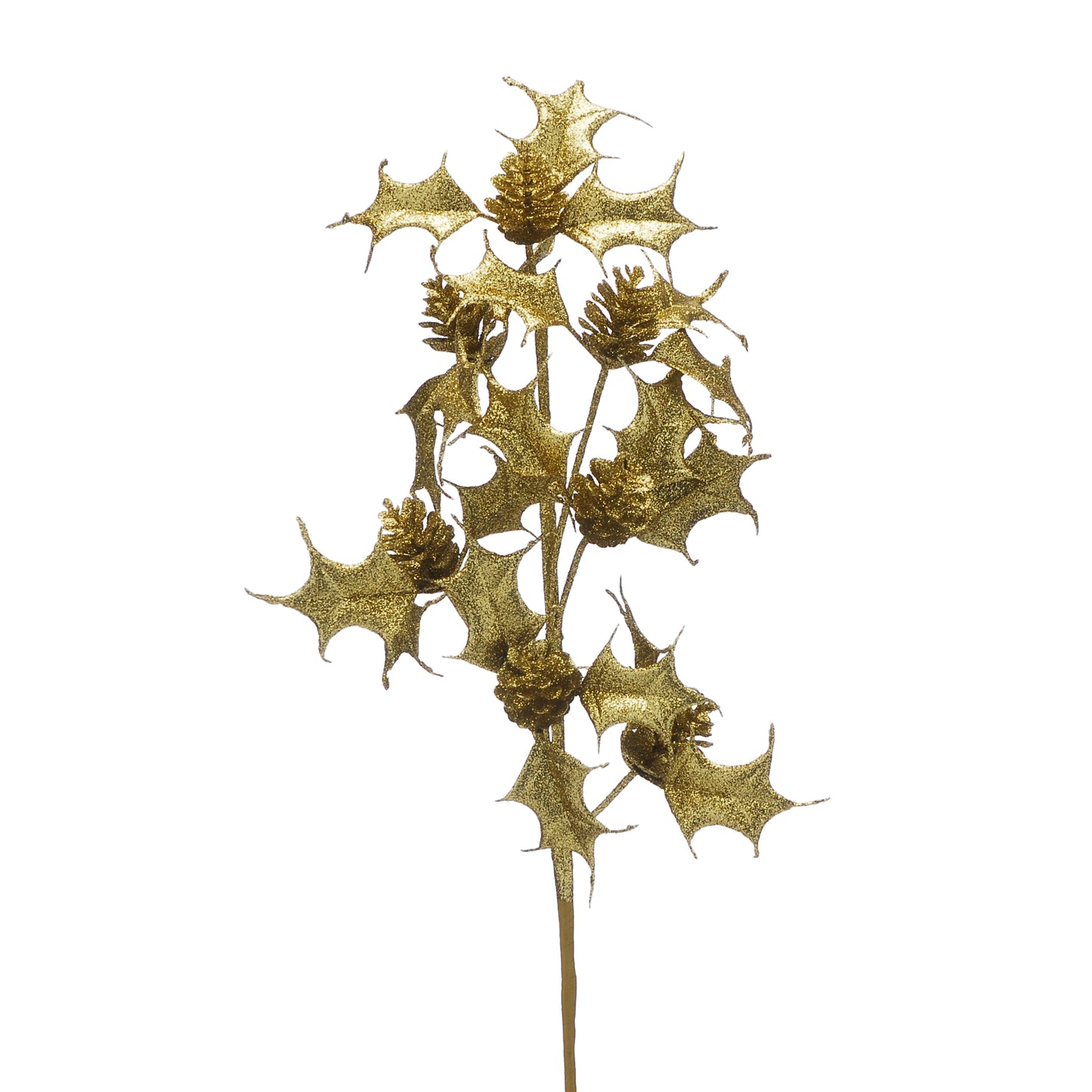 Golden Holly Christmas Stem Decoration 61cm