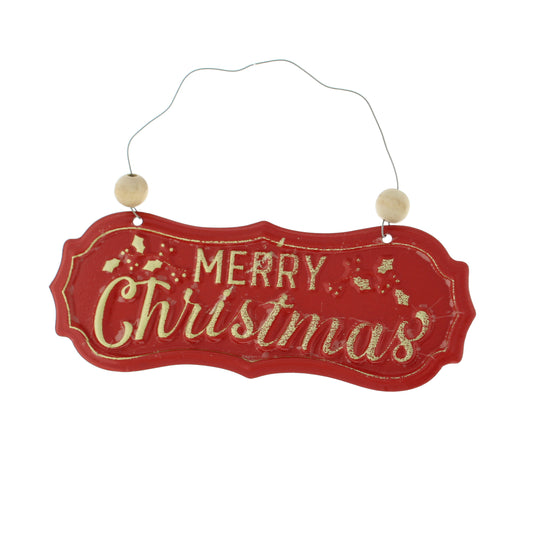 Vintage Style Merry Christmas Sign 17cm