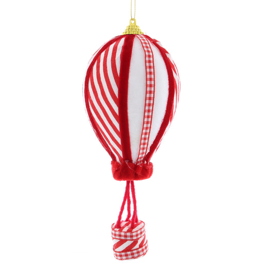 Candy Cane Stripe Hot Air Balloon Christmas Tree Decoration 15cm