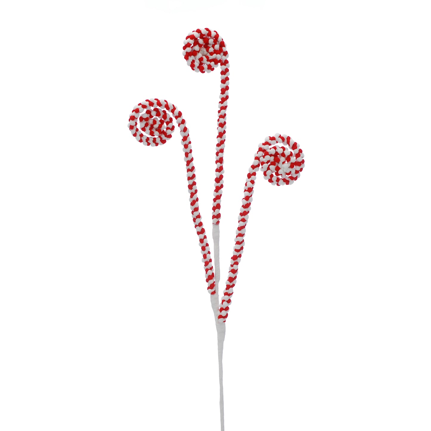 Red and White Candy Cane Swirl Stem Christmas Decoration 77cm