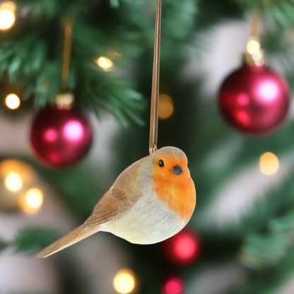 Robin Hanging Christmas Tree Decoration 10cm