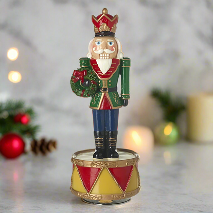 Nutcracker with Wreath Christmas Music Box