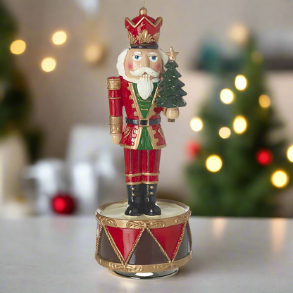 Nutcracker with Tree Christmas Music Box