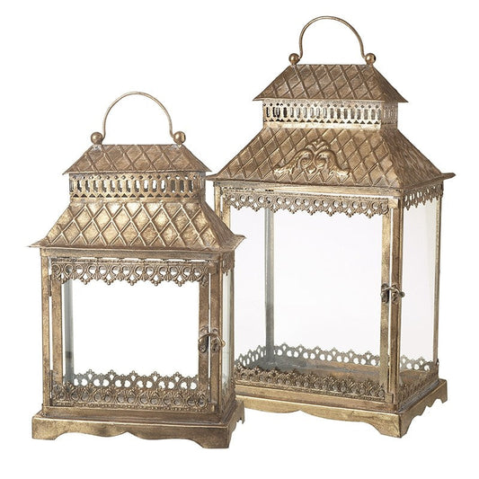 Set of 2 Golden Lanterns