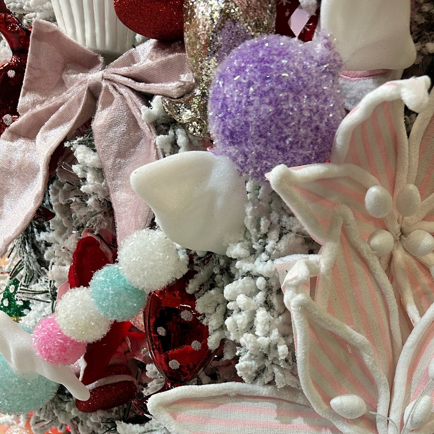 Frosted Pastel Sweet Candy Ball Christmas Garland 180cm