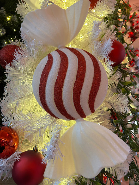 Disc Candy Cane Striped Christmas Decoration 50cm