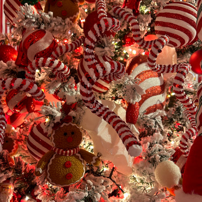 Candy Stripe Spiral Christmas Pick Decoration