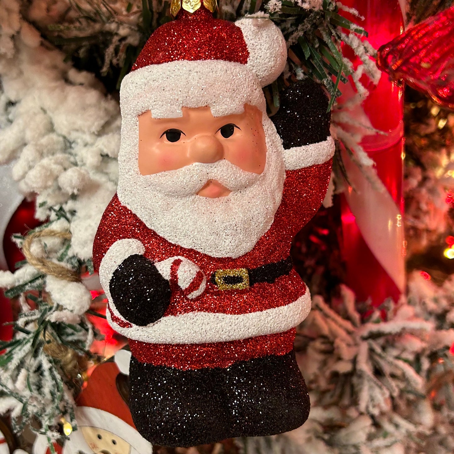 Glitter Santa Hanging Decoration