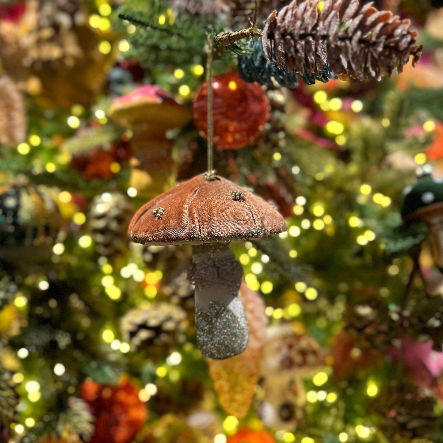 Velvet Mushroom Hanging Decoration