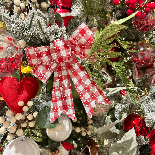 Pack of Red and White Check Bows