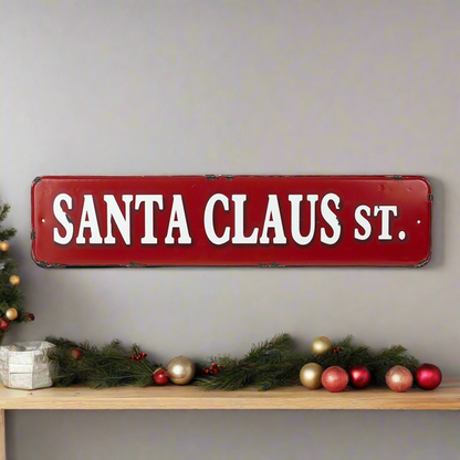 Santa Claus St. Christmas Sign