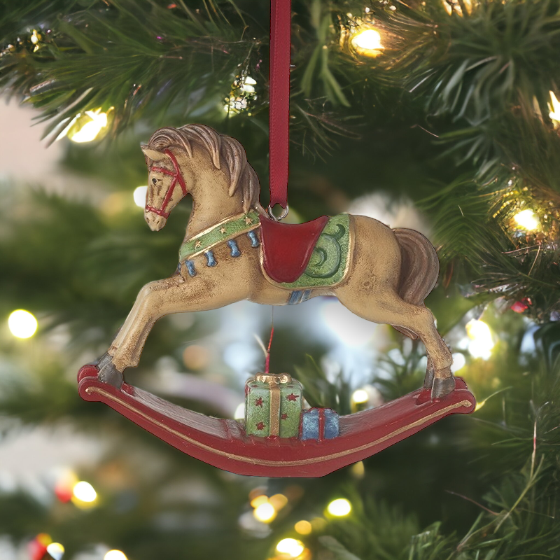 Victorian Style Rocking Horse Hanging Christmas Tree Decoration