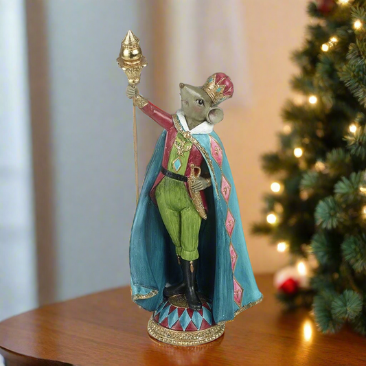 King Mouse in Crown and Gown Christmas Ornament Decoration