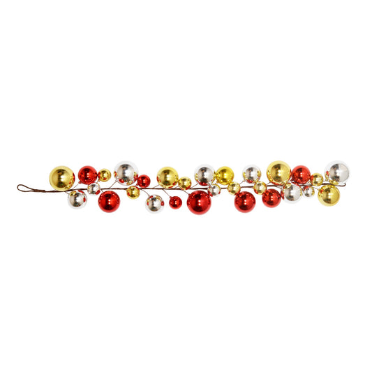 Red Gold and Silver Bauble Garland 120cm