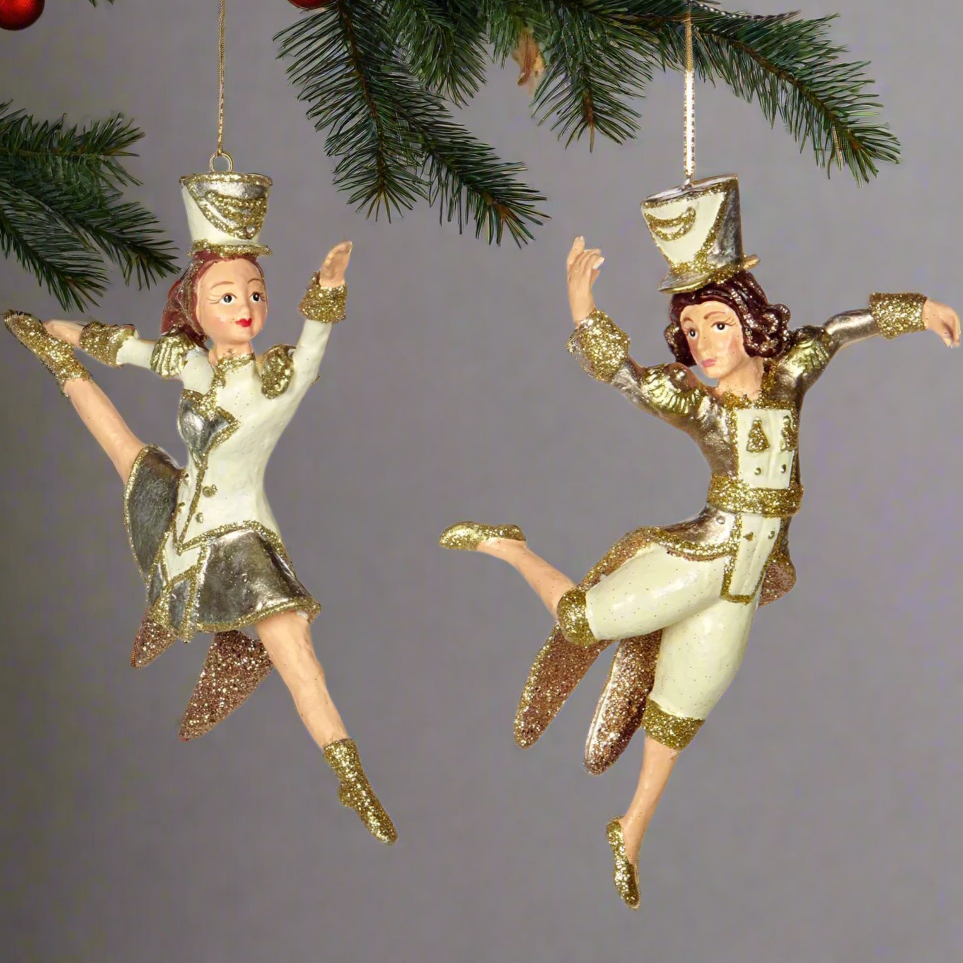 Christmas Nutcracker Ballet Dancer Cream And Gold