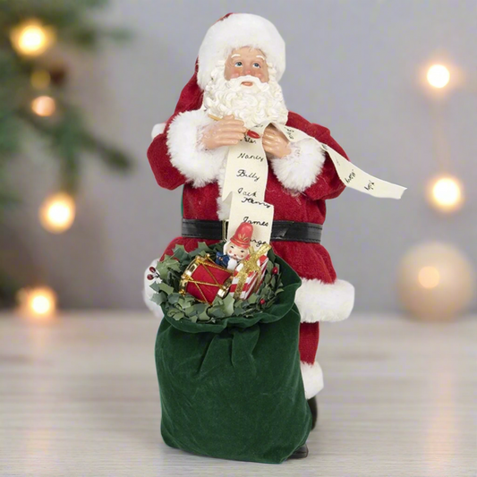 Santa Claus Doll with Gifts Sack And List