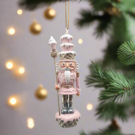 Christmas Pink Hanging Cupcake Nutcracker 11cm