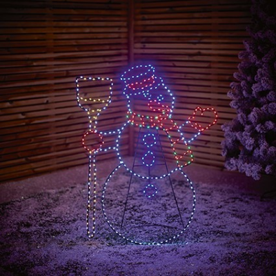 Twinkling Flexibright Snowman 1m