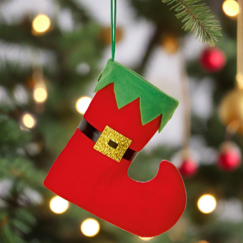 Red Elf Boot Hanging Decoration