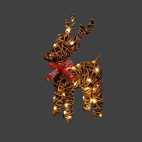 Lit Reindeer with Bow 37cm