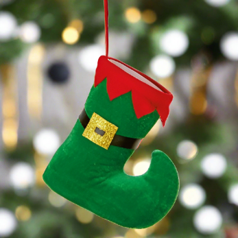 Green Elf Boot Hanging Christmas Tree Decoration