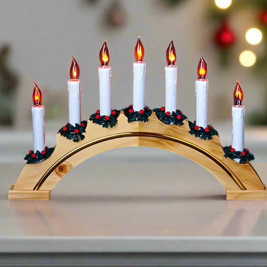 Flame Effect 7 Candles Festive Candle Bridge Decoration