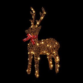 Lit Reindeer with Bow 60cm