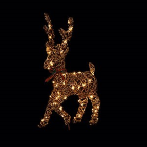 Lit Reindeer with Bow 66cm