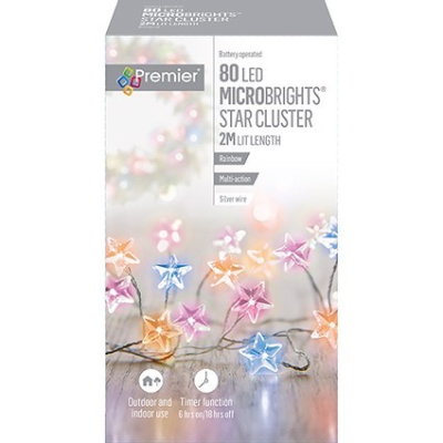 Premier 80 Microbrights Rainbow Star Cluster Lights