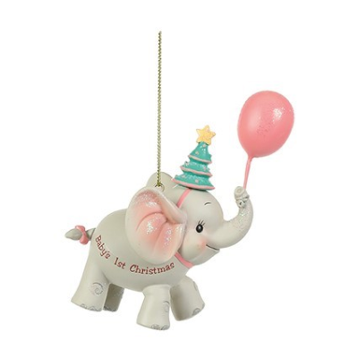 Baby's First Christmas Elephant Hanging Decoration
