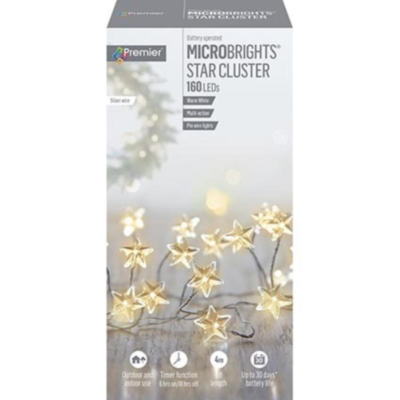 Premier 160 Microbrights Warm White Star Cluster Lights