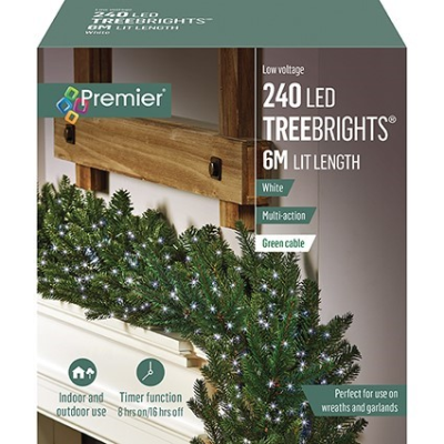 Premier 240 White Treebrights Christmas String Lights