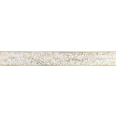 White and Gold Christmas Ribbon 5m