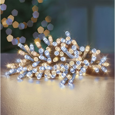 Premier TimeLights 100 White and Warm White LED Christmas String Lights