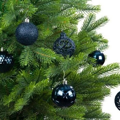 Set of 35 Mixed Night Blue 6cm Christmas Baubles