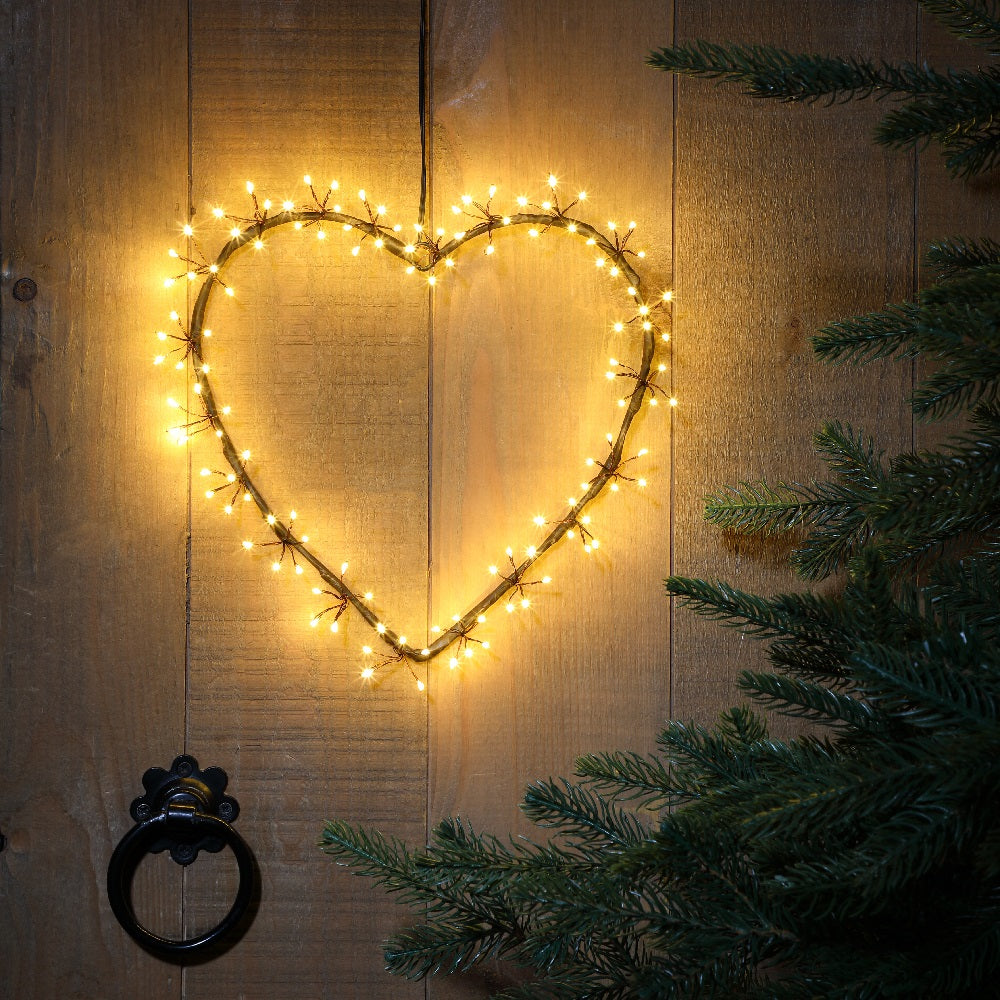 Noma Warm White LED Cluster Heart Light