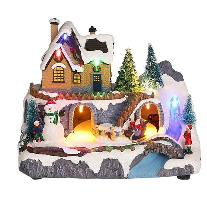 Luville Christmas Village Mountain Scene Animated Decoration