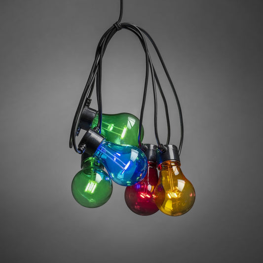 Konstsmide 20 Multi-Coloured Bulb Warm White LED Festoon Lights