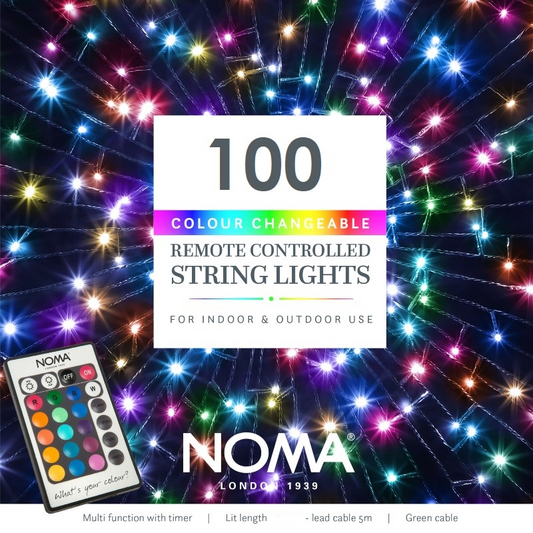 100 Colour Changeable String Lights Remote Controlled