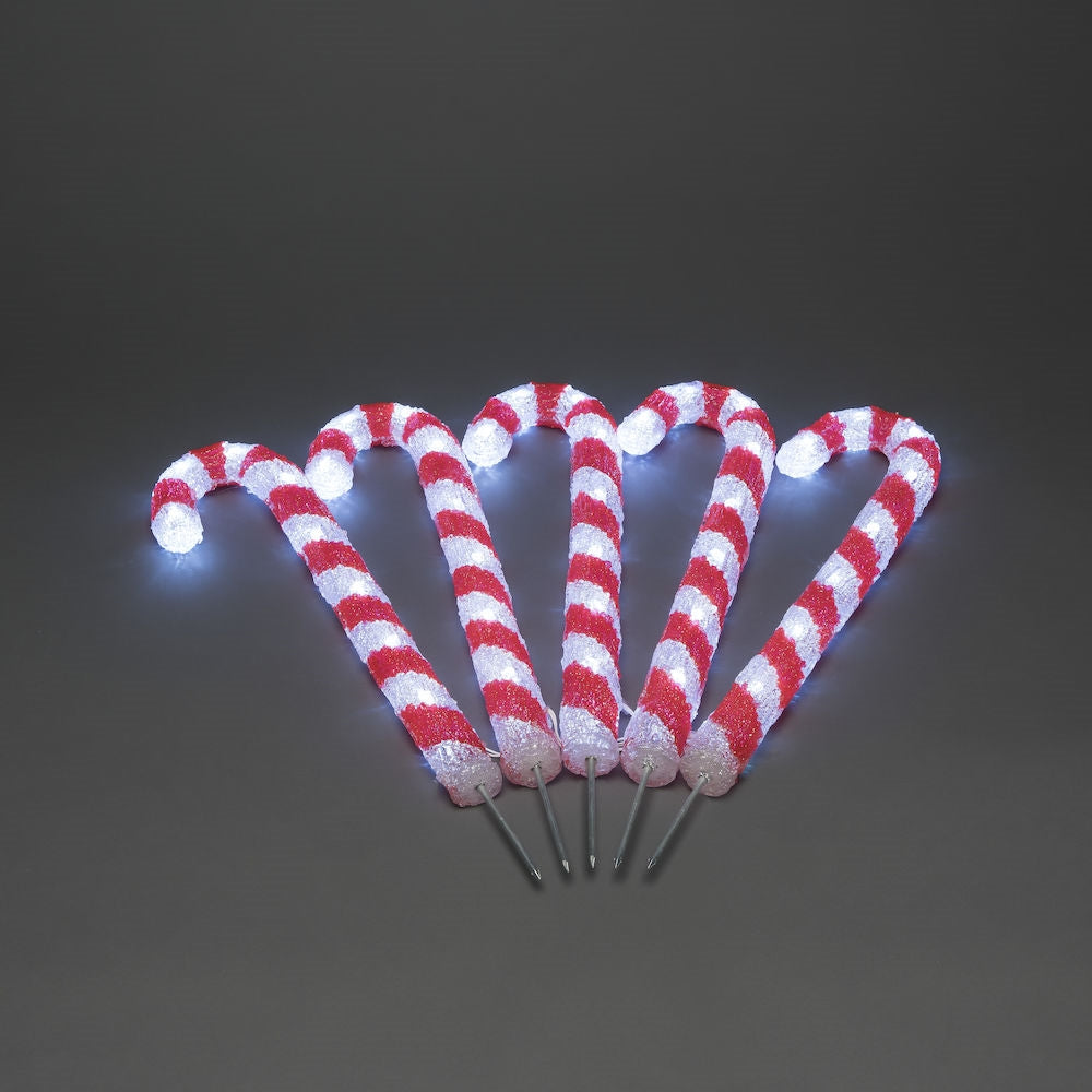 Konstsmide 5 Piece Acrylic Christmas Candy Cane LED Light Set – Love ...