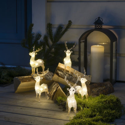 Konstsmide 5 Piece Acrylic Reindeer LED Set