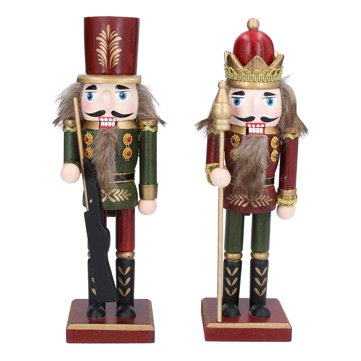 Burgundy and Green Nutcracker 25cm