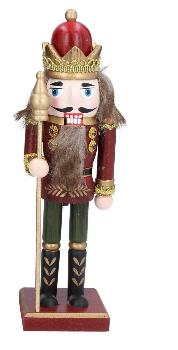 Burgundy and Green Nutcracker 25cm