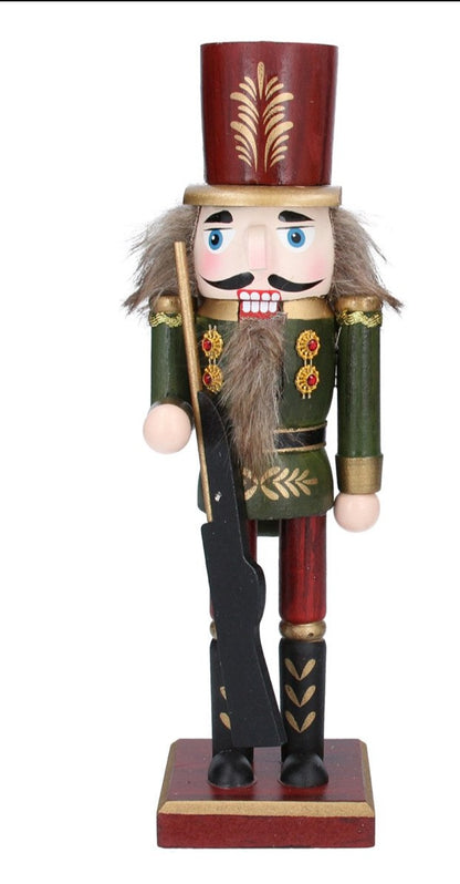 Burgundy and Green Nutcracker 25cm