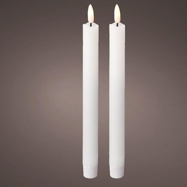 White led on sale taper candles