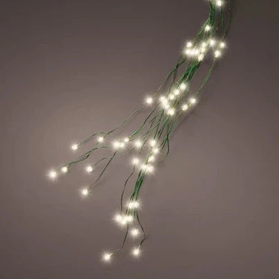 Lumineo Warm White Green Cable Christmas Tree Lights 210cm